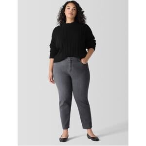 Eileen Fisher Organic Cotton Stretch Slim Jean, Carbon, XL